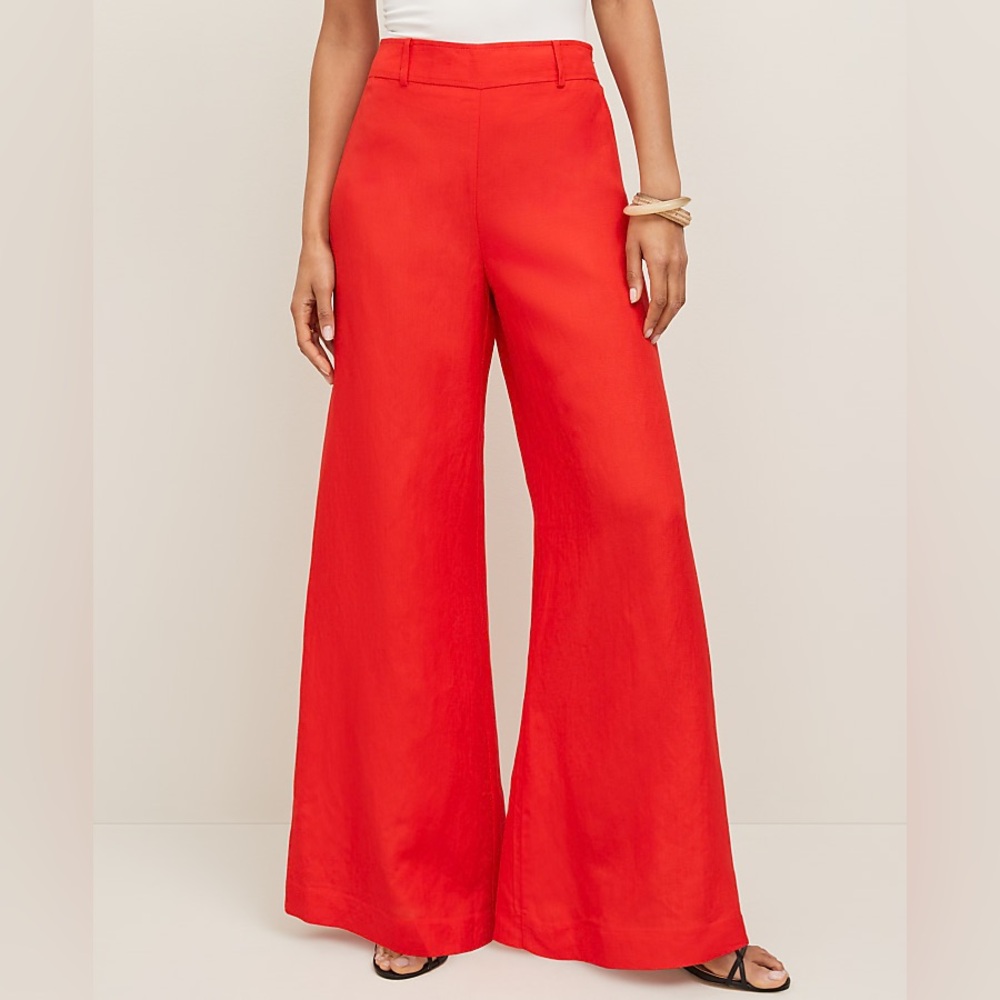 NWT! Ann Taylor The Statement Palazzo Pant in Linen Blend - Size 4